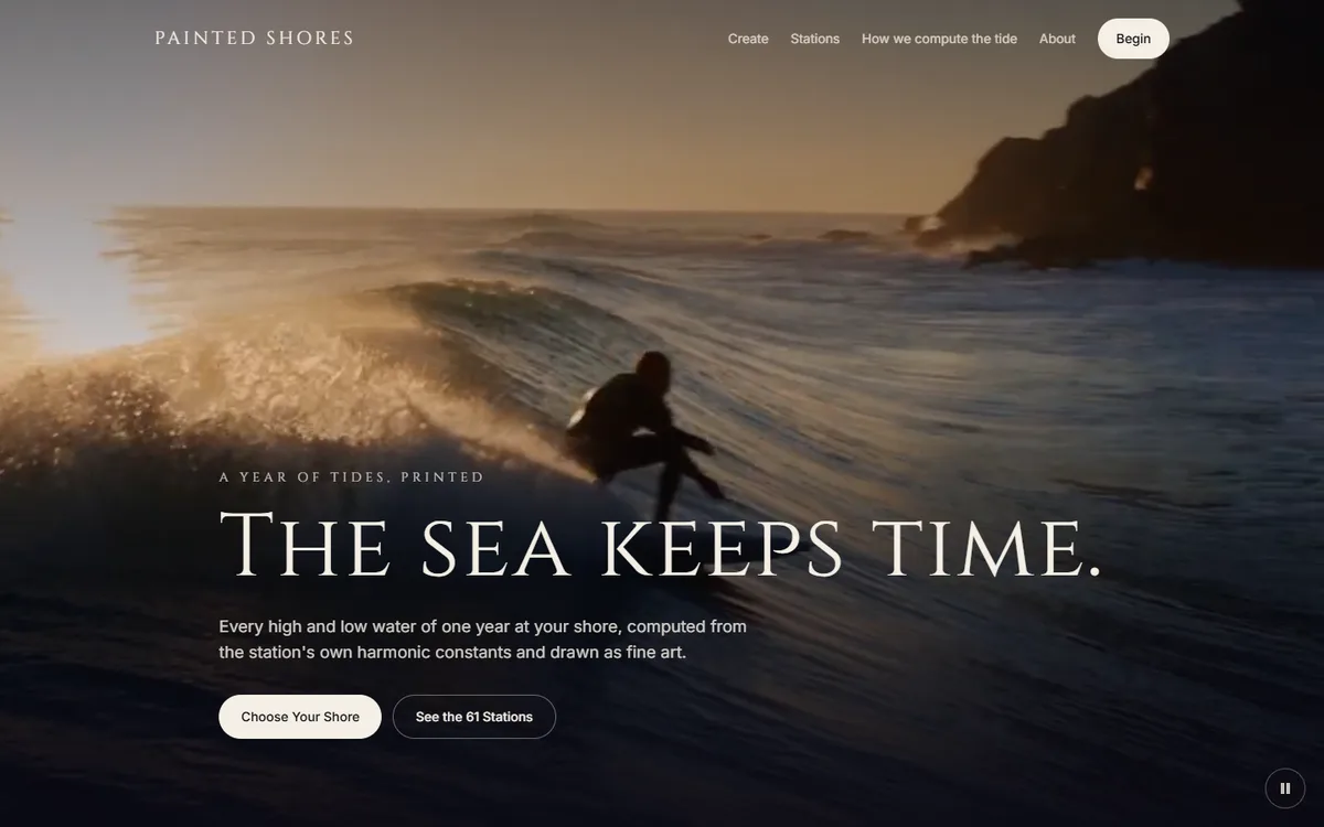 Painted Shores, home page