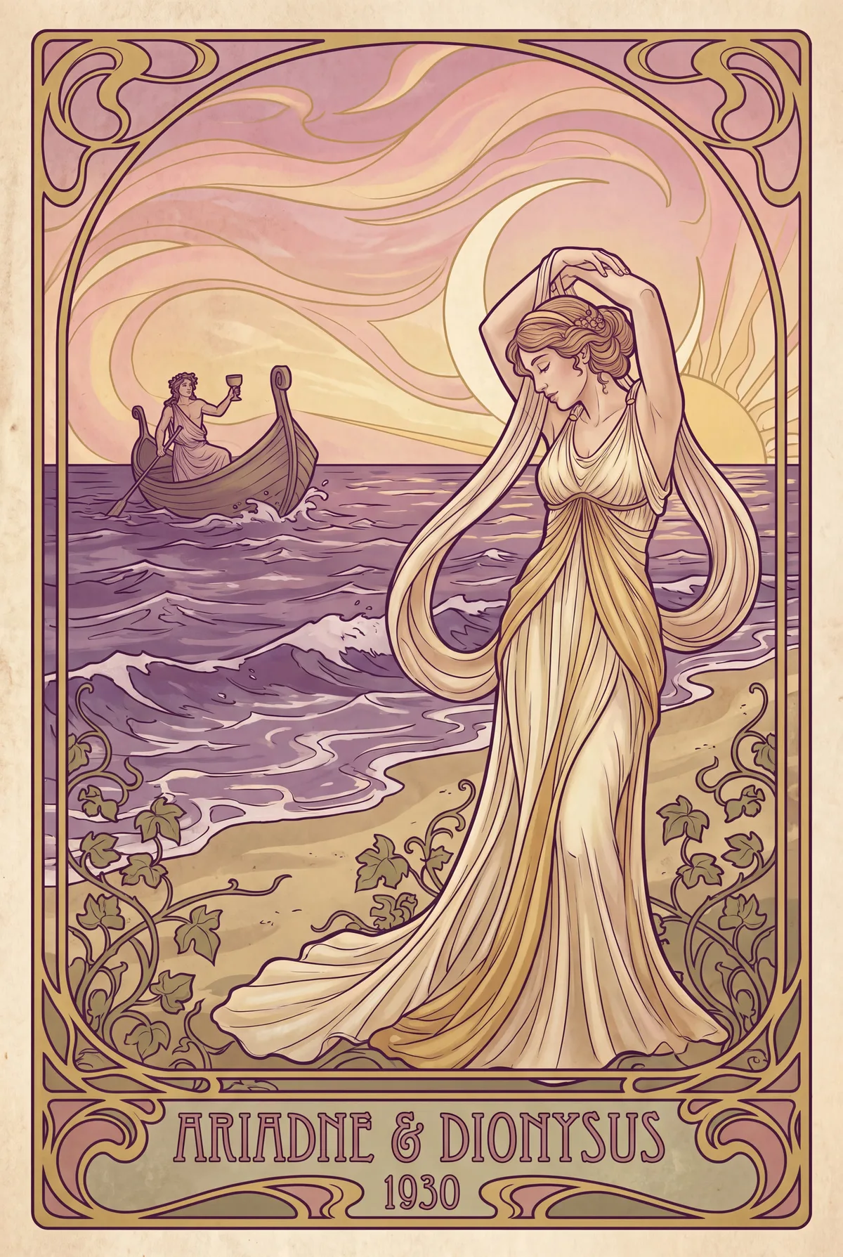 Ariadne waking, made by Bacchanal