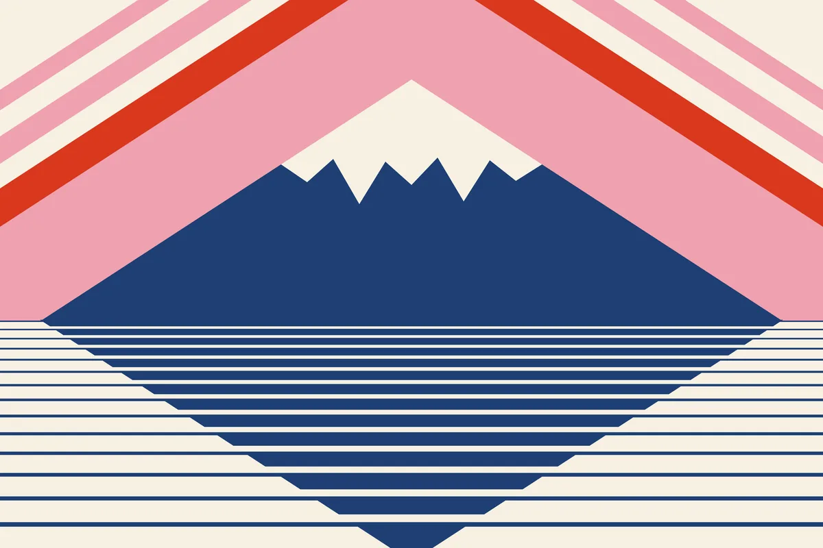 Snow peak and lake, made by Painted Agency