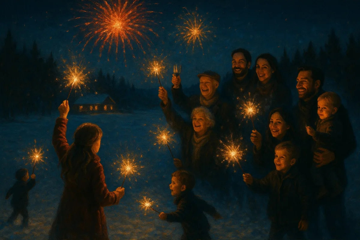 New Year sparklers, made by Painted Holidays