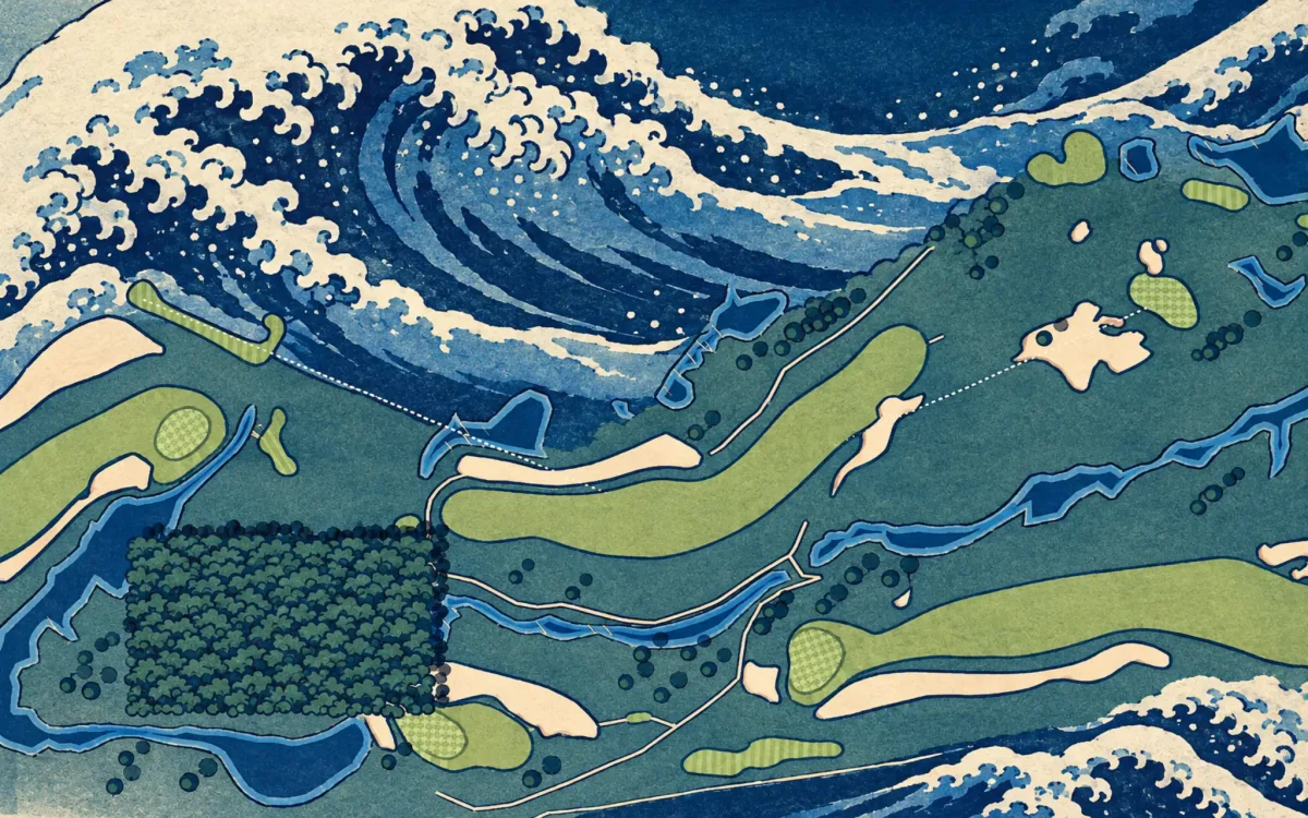 A golf course as a great wave, made by Painted Course