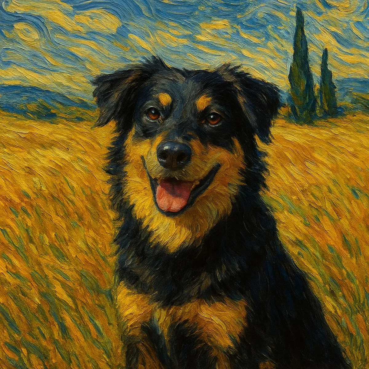 Shepherd mix in the wheat, made by Painted Mare
