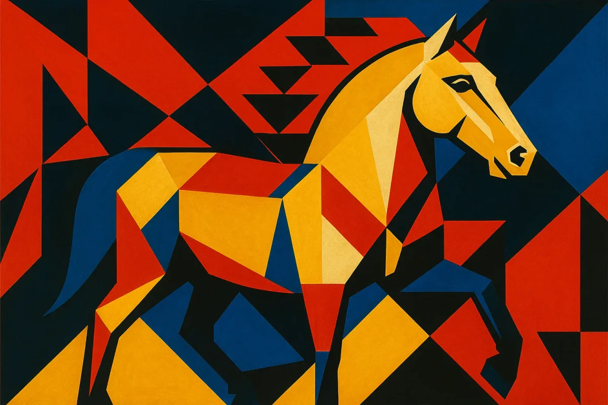 Horse in bold shapes, made by Painted Mare