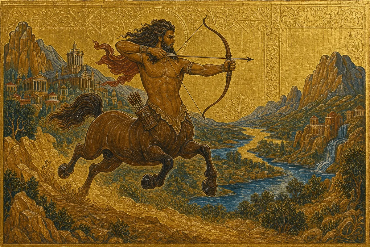 Centaur in gold leaf, made by Painted Myths