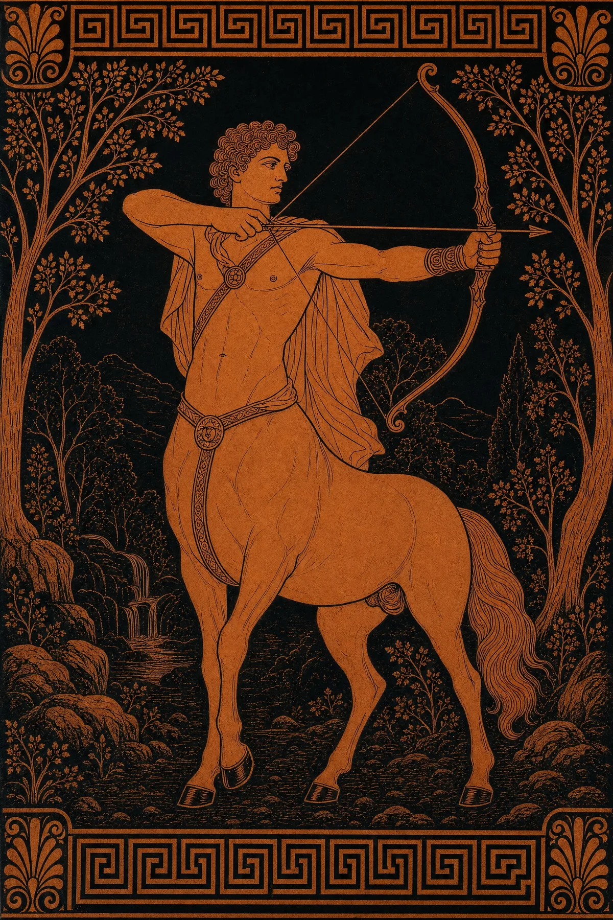 Centaur on a red-figure vase, made by Painted Myths