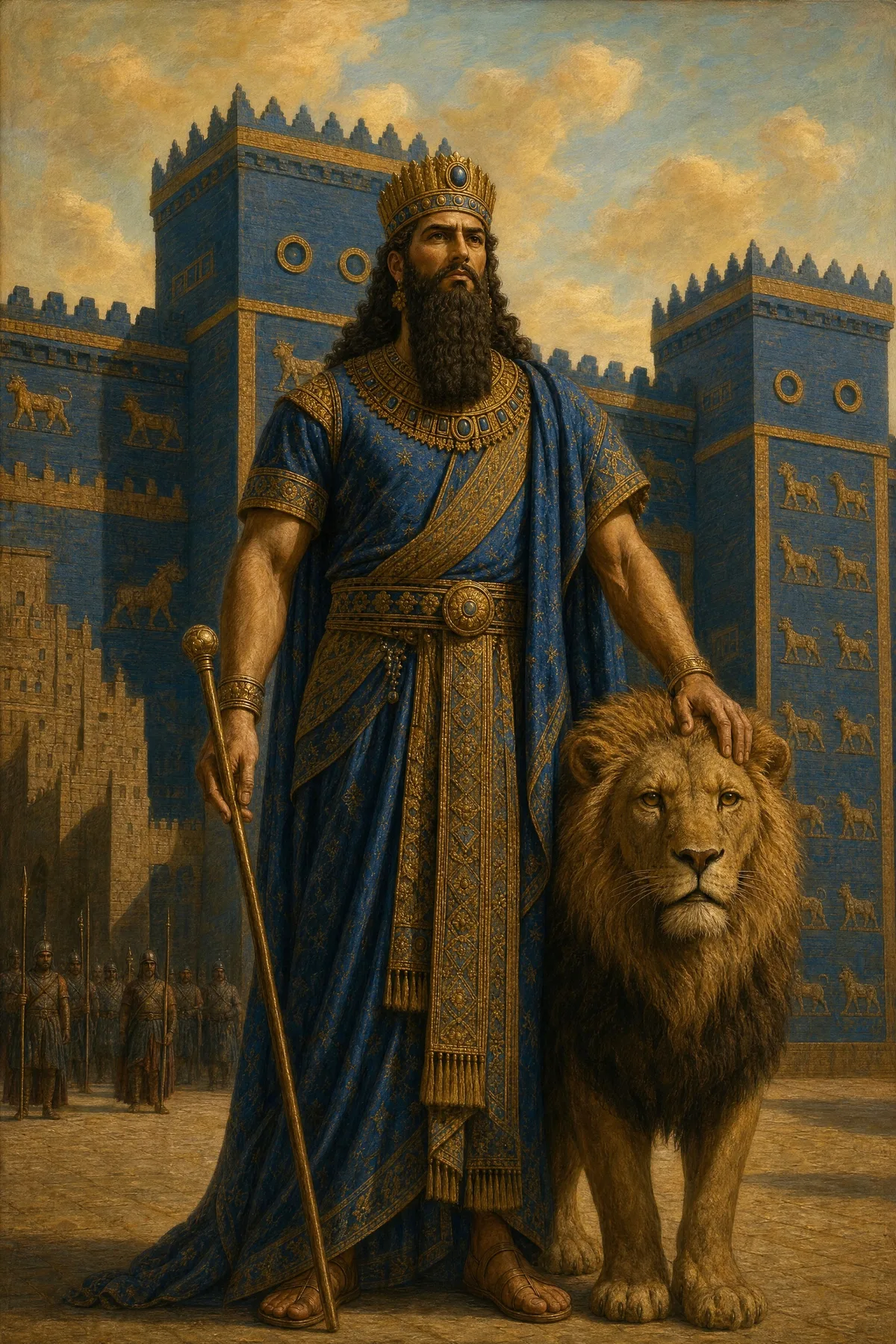 Gilgamesh at the blue gate, made by Painted Myths