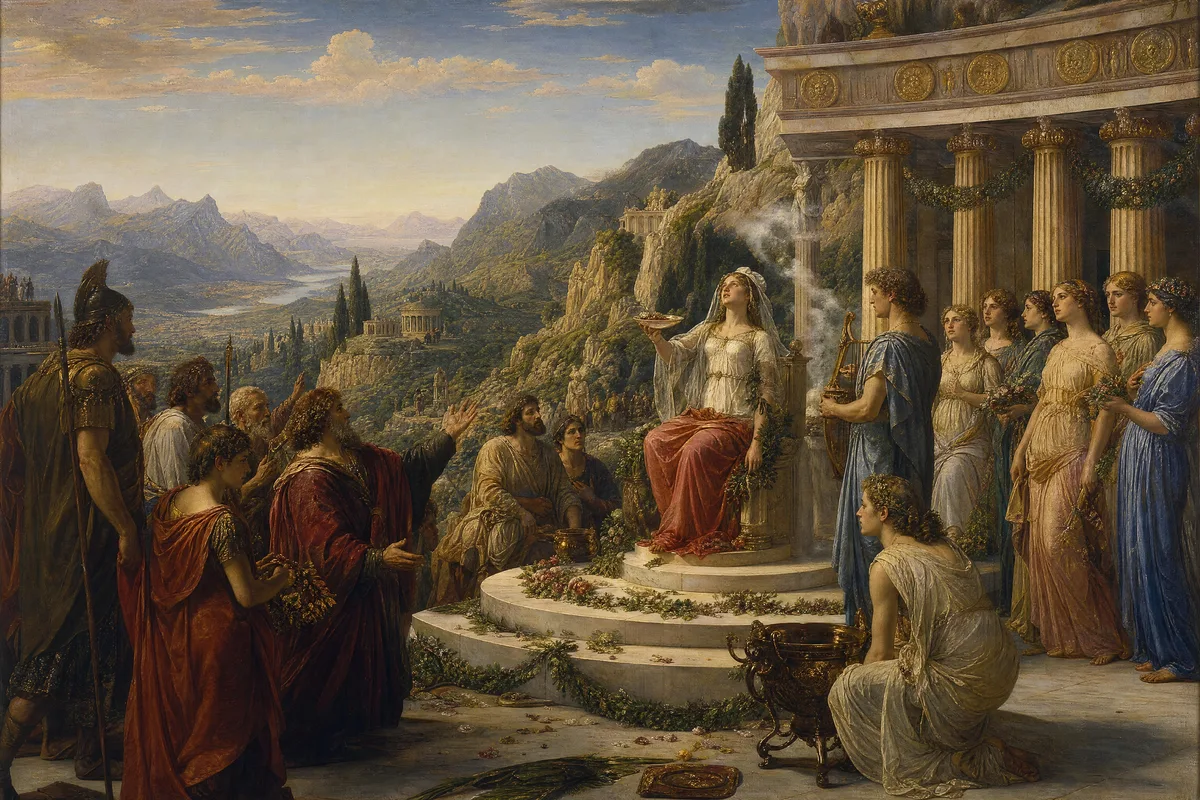 The oracle at Delphi, made by Painted Myths