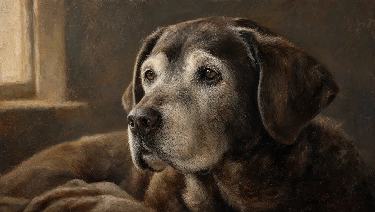 Old Labrador by the window, made by Painted Pup