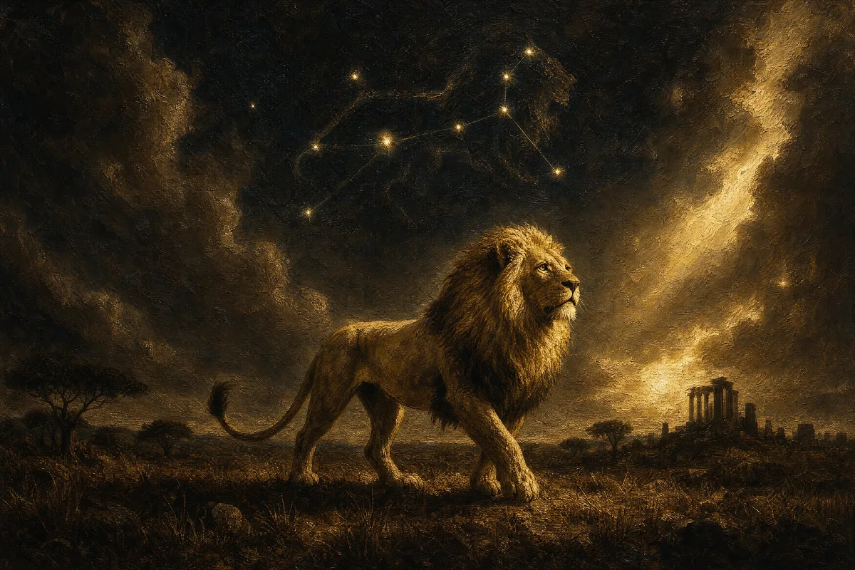 Leo under the stars, made by Painted Zodiac