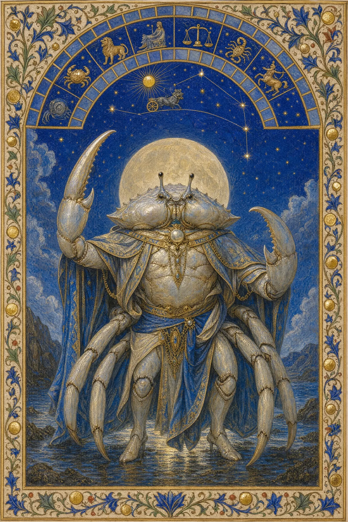 Cancer, illuminated, made by Painted Zodiac