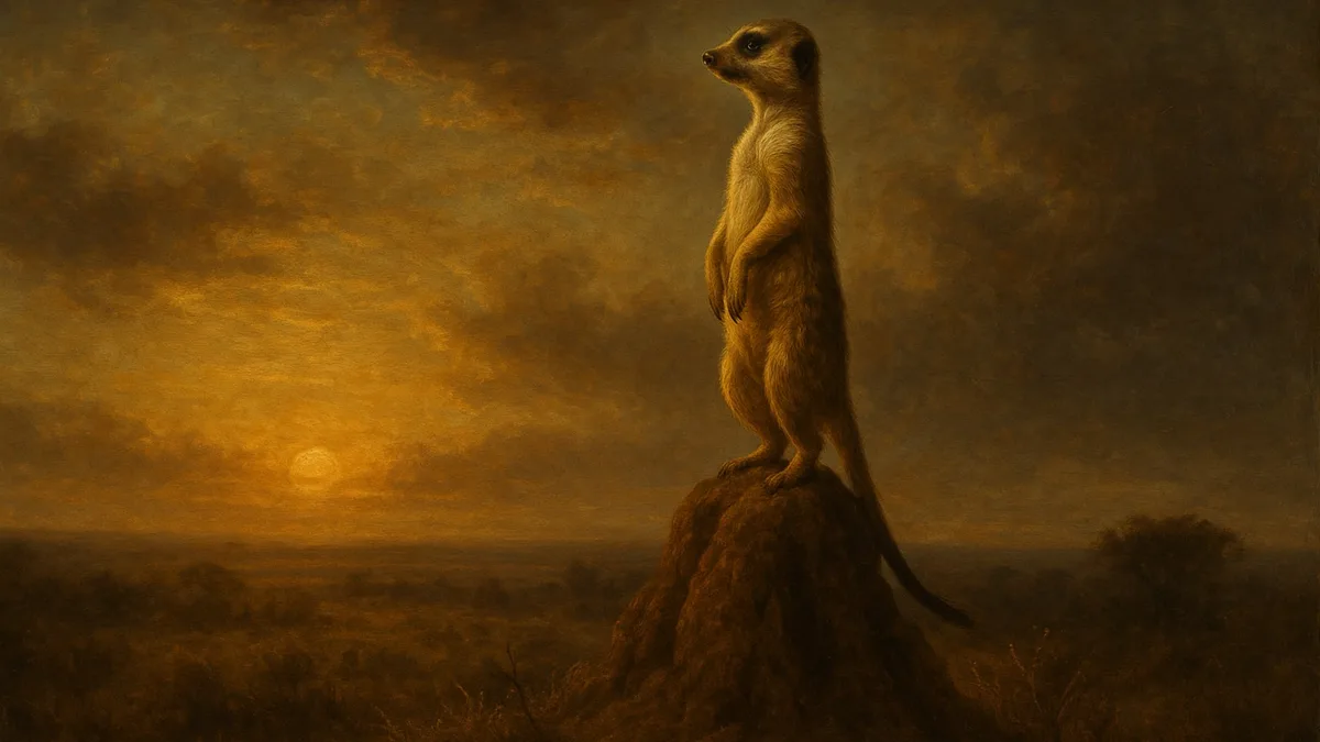 Meerkat at sundown, made by Pawtrait