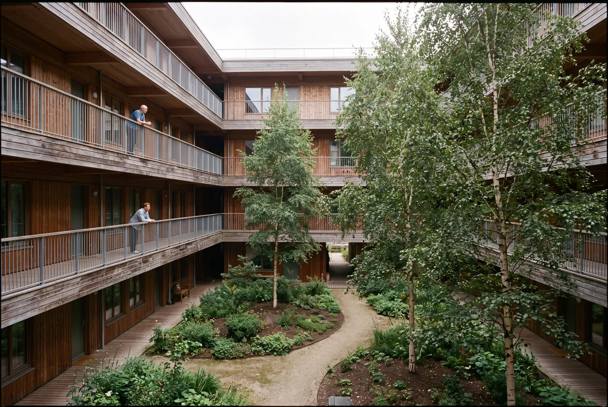 Courtyard among the trees, made by Plansmith