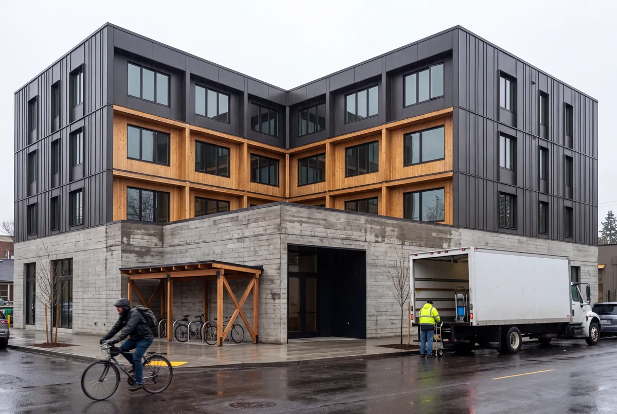 Timber on the corner, made by Plansmith
