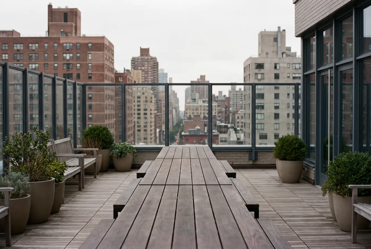 Roof terrace over the city, made by Plansmith
